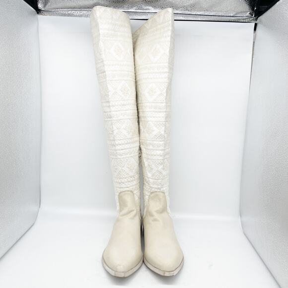 Free People Women's Bren OTK Crochet Western Cowgirl Boots Size US 9.5 EU 39.5 - Picture 3 of 15